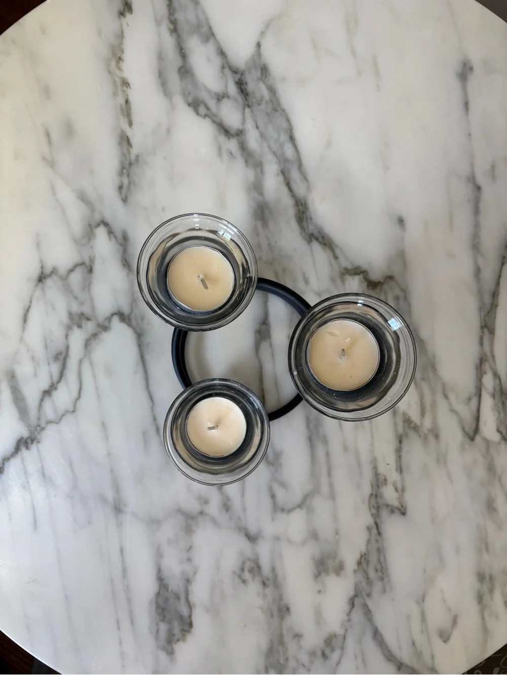 Black 3-Tea Light Spiral Candle Holder